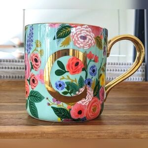 Rifle Paper Co for Anthropologie Floral Mug Initial C.